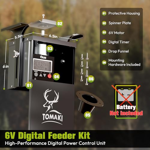 image for Tomaki 6V Deer Feeder Kit, Motor and Timer Metal Kit, Digital Game Fee