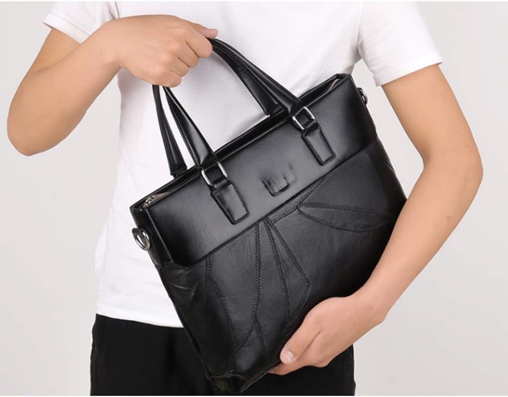 SIDUFHAOPKLL Full Leather Briefcase for Men Attache Case 14 Inch Laptop Slim Business Bags Tote Shoulder Messenger Bag image 3