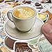 AOWDIAO 50 Pieces Coffee Stickers - Vinyl Coffee Bottle Sticker Pack for Gifts and Parties