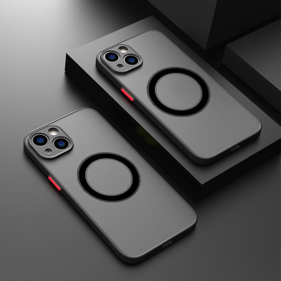 Coque iPhone 14 Plus aimantée antichoc noire housse de protection rigide compatible induction - 7
