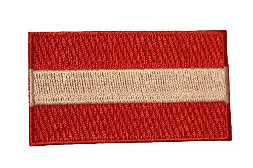 SUPERDAVES SUPERSTORE Austria Plain Country Flag Small Iron on Patch Crest Badge 1.5 X 2.5 Inches New