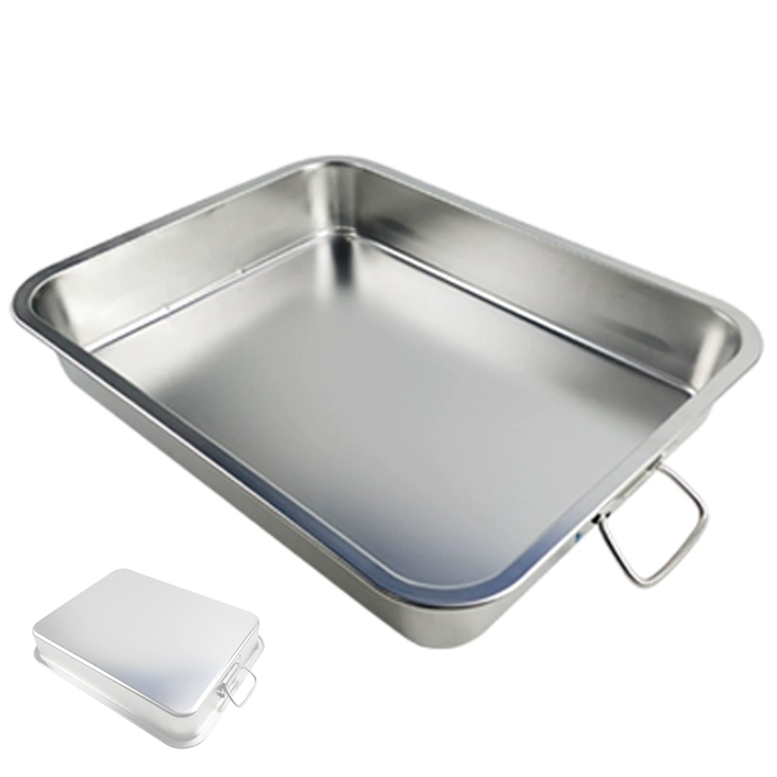 IvyLoutish Drip Pan Heavy Duty Stainless Steel Universal with Handle for Fluid Grease Dripping