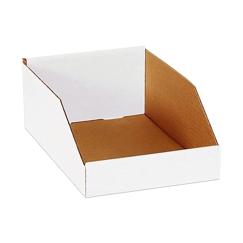 AVIDITI Soporte de Contenedores de Almacenamiento de Cartón Corrugado de 8" x 12" x 4.5" (Paquete de 50), Parte Superior Abierta Duradero e Ideal