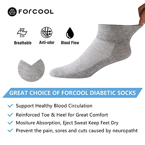 Forcool Non Binding Loose Top Seamless Ankle Low Cut Cotton Diabetic Socks for Men and Women, M/L/XL, 3/6 Pairs3