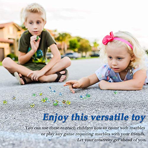 Barelove 200 pcs 9/16 inch Clear Multi Colors Filling Vase Glass Marbles (Multi)