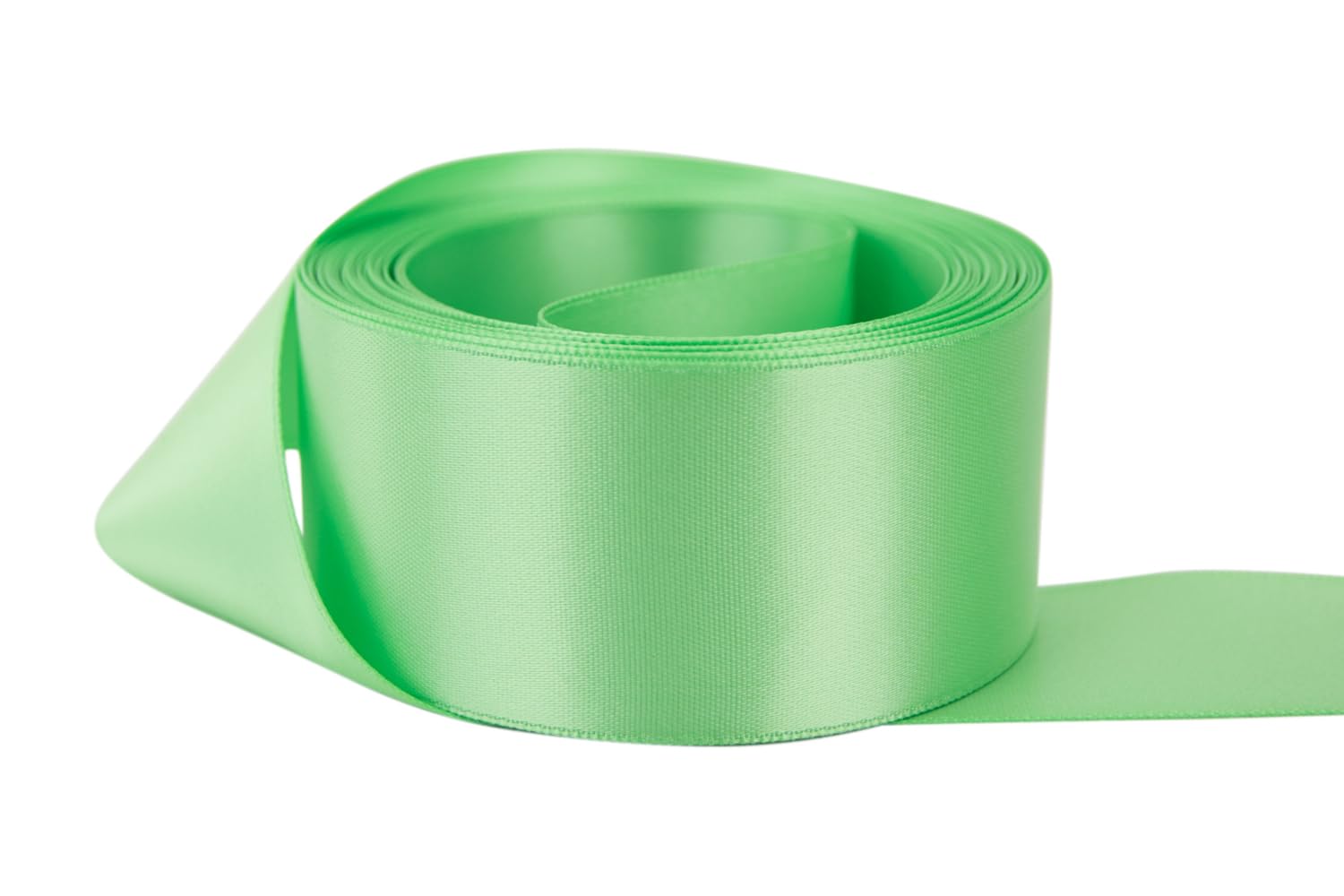 Ribbon Bazaar Double Faced Satin - Premium Gloss Finish - 100% Polyester Ribbon for Gift Wrapping, Crafts, Scrapbooking, Hair Bow, Decorating &amp; More - 1/4" Mint 50yd Spool
