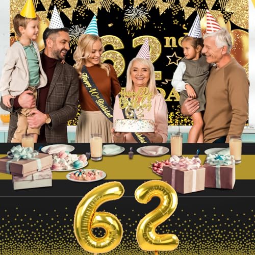YeohJoy 62nd Birthday Decorations for Men Women Black Gold by YeohJoy - Used condition - Image 5