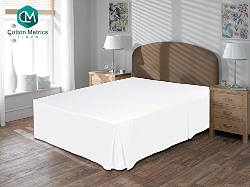 Cotton Metrics Linen 800Tc Premium Quality 100% Egyptian Cotton Bed Skirt 16" Drop Length Queen Size White Solid #TOP1