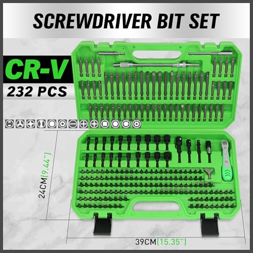 Image of SWANLAKE 232-Piece Ultimate Screwdriver Bit Set, Cr-V Impact Driver Bit Set, Includes Security Bits, Nut Driver, Ratchet Wrench and Bits Holder