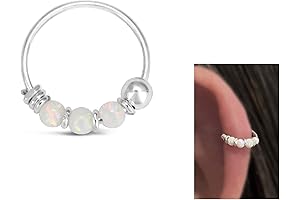 VERY SMALL 10MM White Opal Hoop Earring