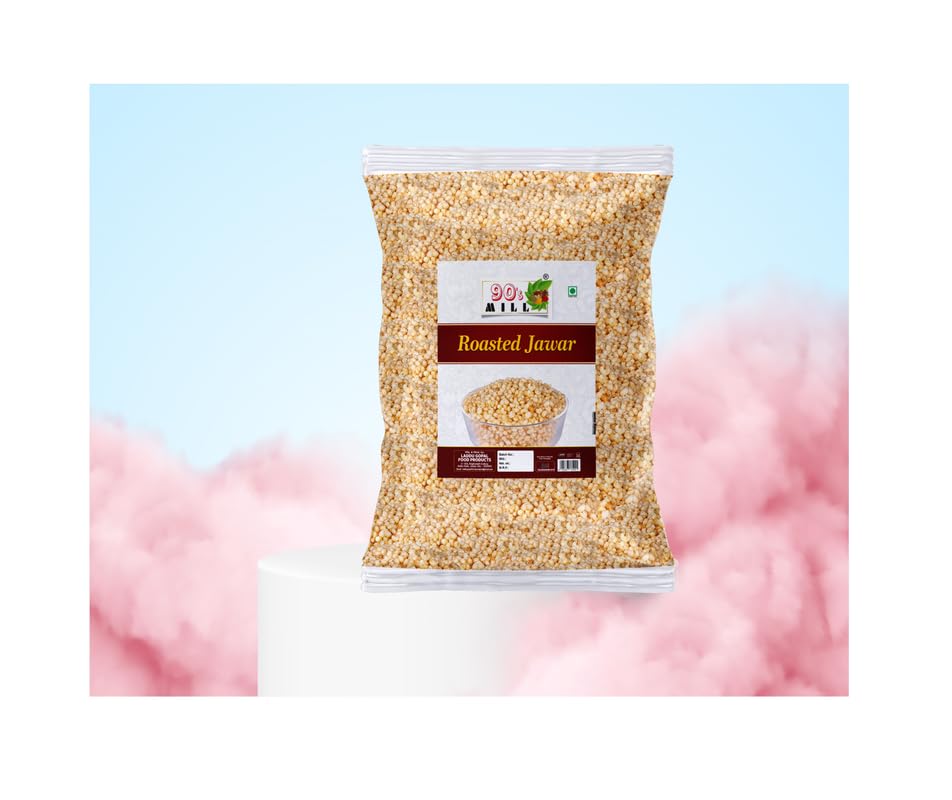 90's MILL Amravati Authentic Sorghum Jowar Jawar Puff Kurmura Kurmure Murmura Murmure Puff Snack | Crispy | Namkeen | Ready to eat | Snacks | Preservatives Free Tea Time Snacks-420g*2Pack 2