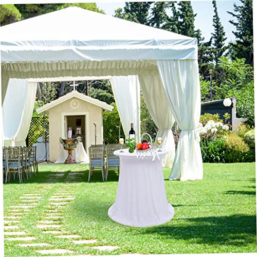 Nappe extensible ronde blanche pour table haute de réception Mobestech - 3