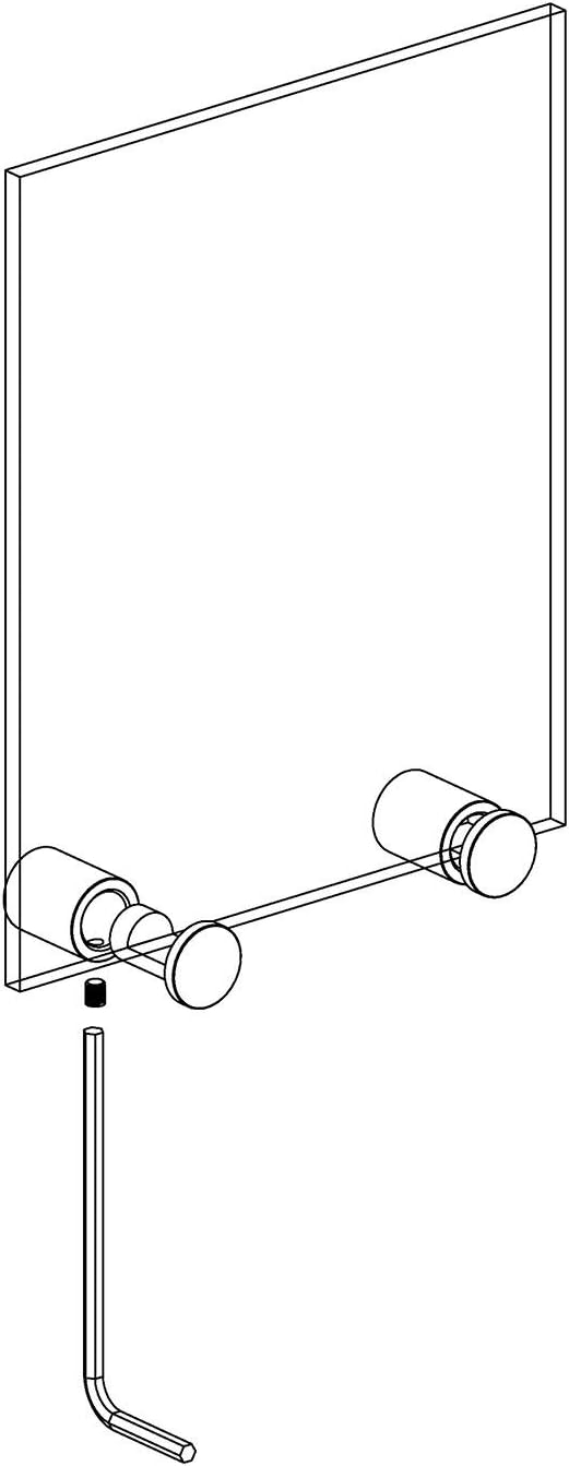Side Clamp Standoffs 3/4" x 1" Solid Aluminum, Edge Grip Sign Standoffs for Glass, Burglarproof Sign Standoff, Standoffs Hardware, for Acrylic, Glass, PVC, Glass Panel with 2 pcs Spacers