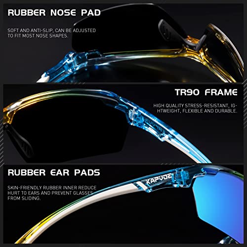 KAPVOE Sports Sunglasses Polarized Cycling Glasses Baseball Running Mountain Bike Triathlon Golf MTB for Men Women - K87 - Image 4