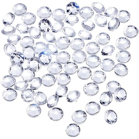 TOAOB 1000 Pieces 6 mm Clear Tiny Resin Table Scatter Crystals Acrylic Diamonds Rhinestones for Table Decorations Wedding Decoration Bridal Shower Decoration Cover