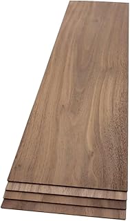 Walnut Hardwood Planks - Walnut Wood for Unfinished Wood Crafts - 1/8’’ (3mm) 100% Pure Hardwood - Laser Engraving Blanks - Hardwood Planks for Crafts (1/8″ x 4 1/2″ x 18″, 4)