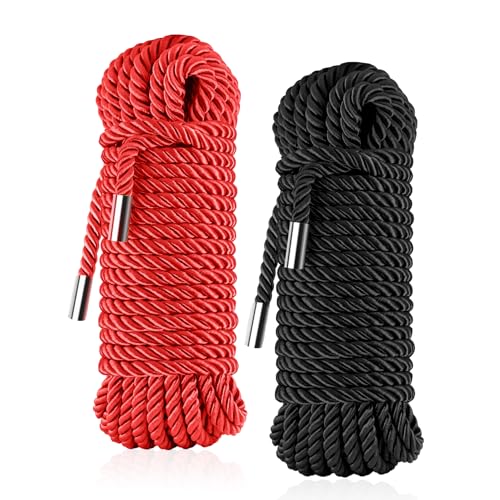Silky Soft Braided Nylon Rope - Skin-Friendly & Durable Satin Braided & Twisted Cord, 8mm Thick x