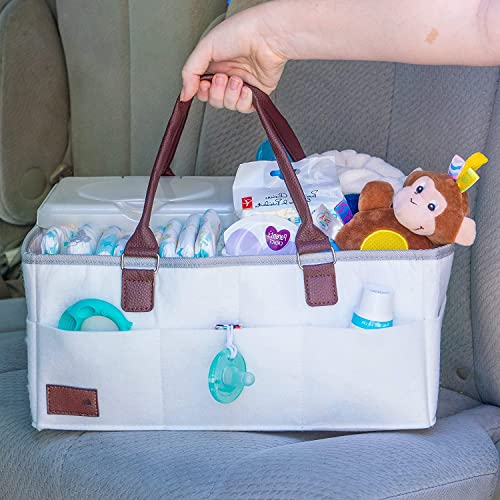 Organizador portátil de fraldas de bebê para itens essenciais de berçário, carro ou em movimento com