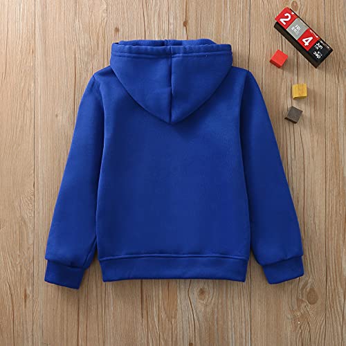 Teen Girls Boy Hoodie Sweatshirt Zip-Up Cotton Casual Jacket Long Sleeve with Pocket Jacket Dark Blue 5-6 Years Sweat Shirts for Girls 10-123