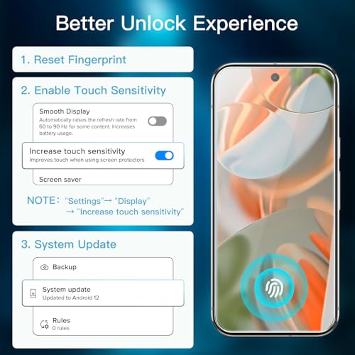 Image of JETech Tempered Glass Screen Protector Guard for Google Pixel 10 Pro XL /Pixel 9 Pro XL with Easy Installation Tool, Fingerprint Compatible, HD Clear, 3-Pack