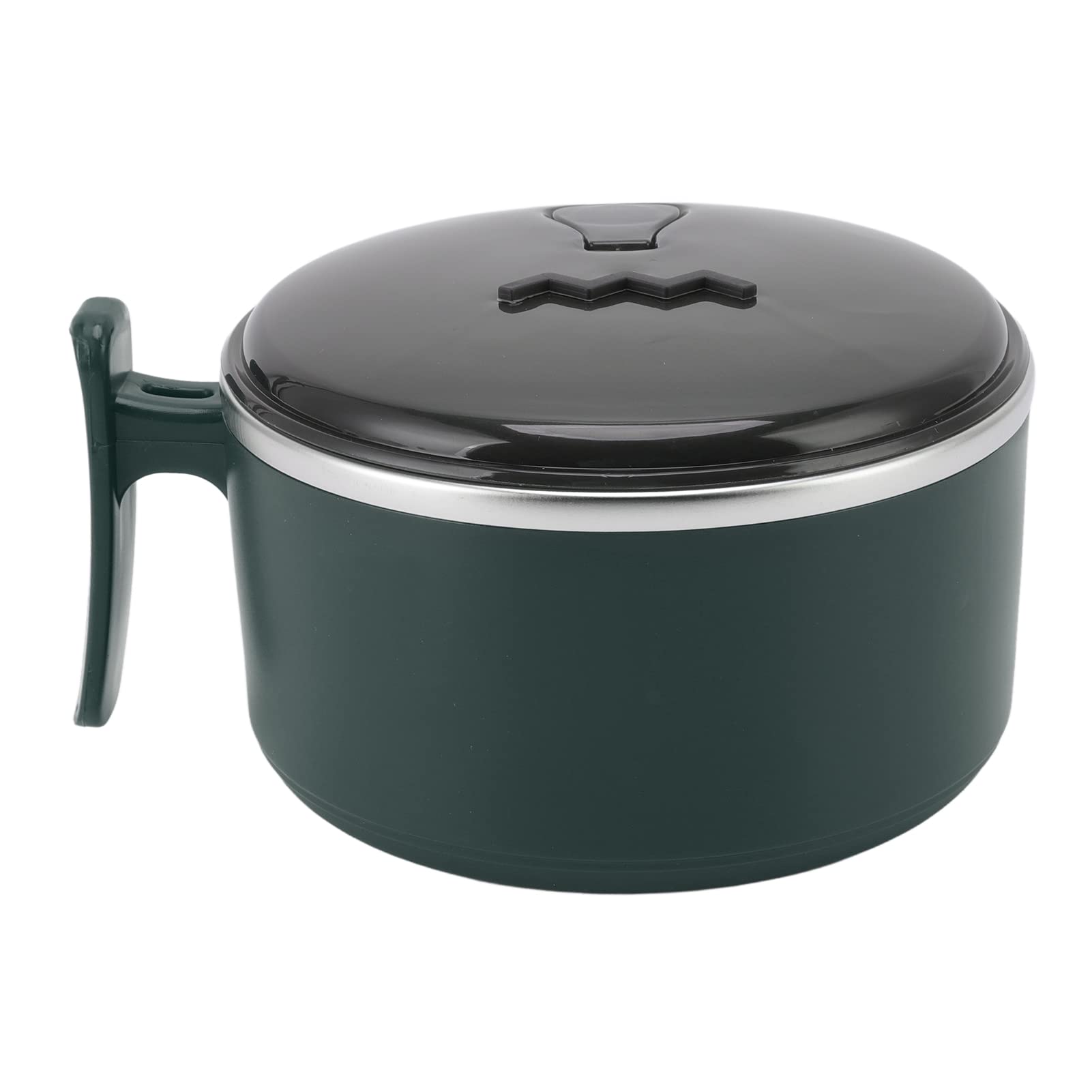 CHICIRIS Ciotola Termica In Acciaio Inox 304 Con Coperchio E Supporto Per Cellulare - Grande Capacità, Isolata A Doppio Strato, Per Ramen E Zuppe, Colore Nero - 2
