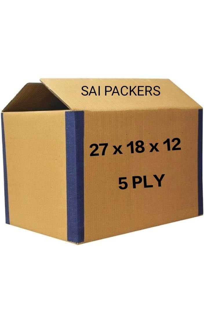 SAI PACKERS Large Corrugated Packing Boxes_Size: 27 X 18 X 12 Inch- 5ply - Heavy Duty with Reinforced Edges(RED) (Pack of 2) (B0CDTZWH13) Amazon Price History, Amazon Price Tracker