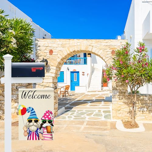 Welcome Garden Flag – Patriotic Gnomes Design – Decorative Yard Banner for Outdoor & Garden Décor - Image 2