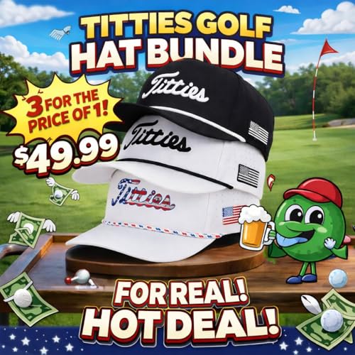 Image of Curves & Clubs Titties Golf Hat - Funny Golf Hat, Titties Hat - Funny American Hat - One-Size-Fits-All - Men's Gifts