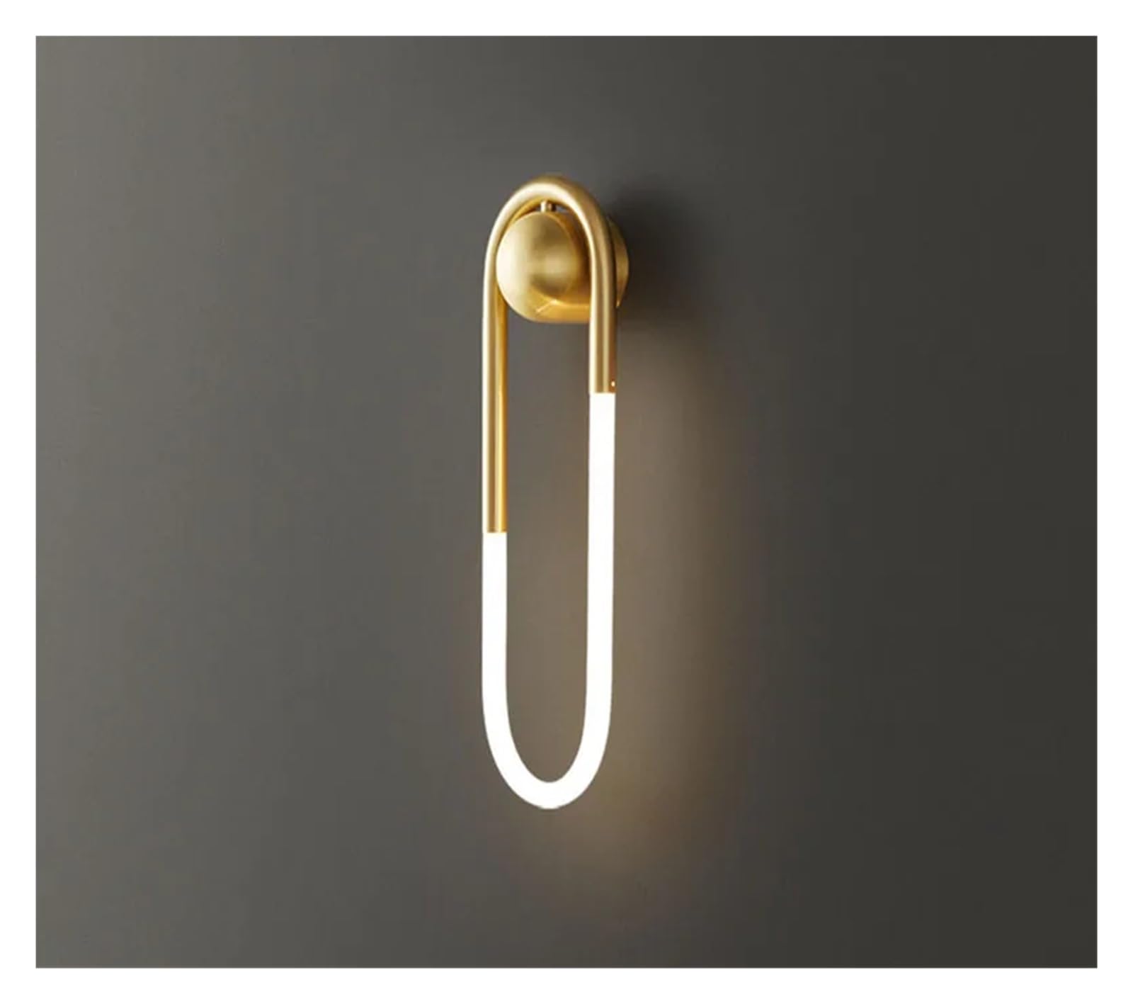 ZTCHSENZT Minimalist Ellipse Wall Lights Gold Black Copper White 3 Color Temperature Dimming for Parlor Bedroom Aisle Stairs,Gold-H45cm