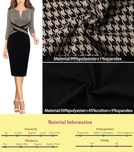 Image of VFSHOW Womens Front Zipper Work Office Business Casual Church Sheath Dress