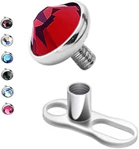 Piercing Corpo Dermal Anchor A Croce In Acciaio Chirurgico - Multiple Misure E Colori, Per Piercing Colori Corpo - Foto 8