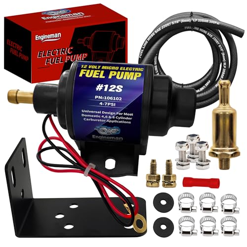 Engineman Micro Electric Gasoline Fuel Pump Universal With 516 Inch 8mm Id Fu...