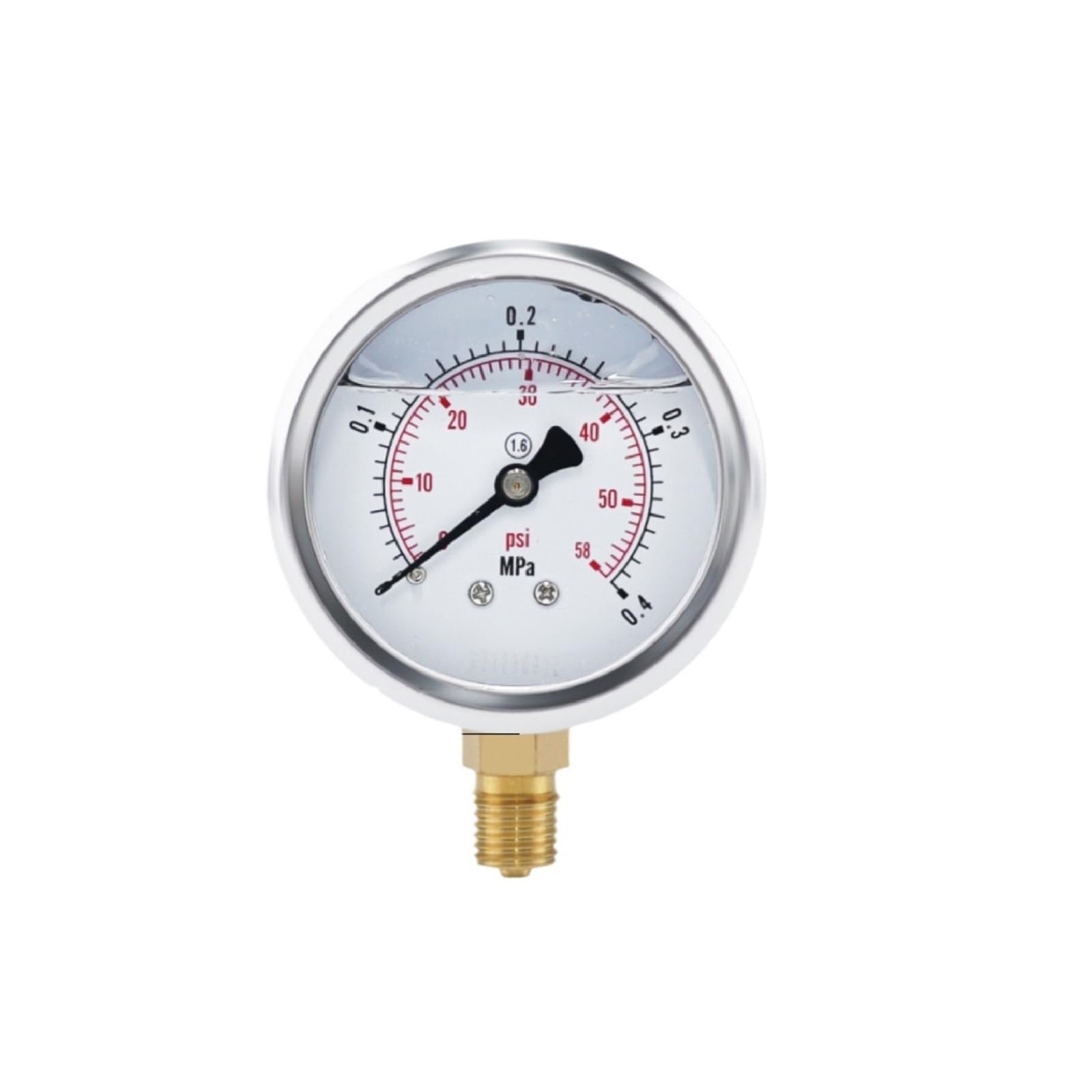 Präzises digitales Manometer, hydraulisches Manometer YTN60 aus Edelstahl mit Doppelskala, PSI, Vakuum, Öl, Wasser(0-60Mpa)