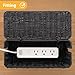 Handmade Cable Management Box, Imitation Rattan Cord Organizer Cord Hider Box, Desk Cord Management Box to Hide Cords and Power Strip L12.5 W5 H5.2 CB2412 Black