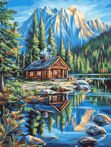 DIY painting by numbers kits con acrilicos pintura por numeros adultos bosque 50x70