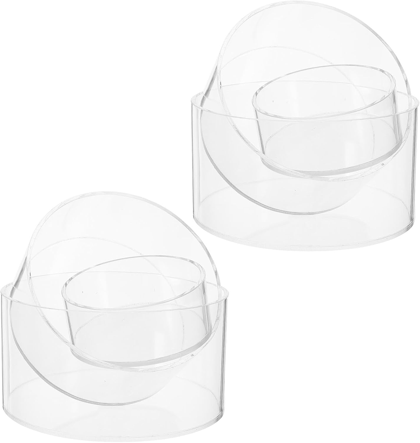 Zerodeko 6pcs Acrylic round Display Risers Stands for Jewelry Showcase and Party Dessert Buffet with Hollow Bottoms, Nesting Pedestal Shelves for Home Décor and Catering