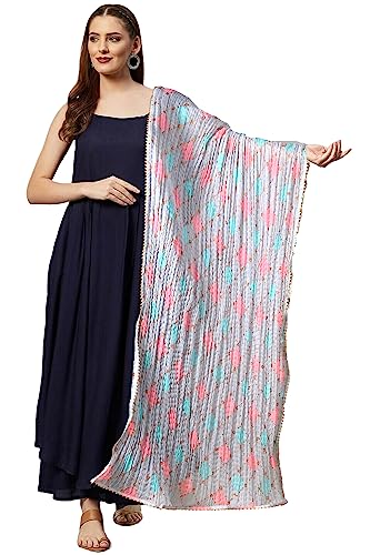 Chandrakala Crushed Dupatta for Women, Shawl Scarf Wrap Chunni (D246-P)