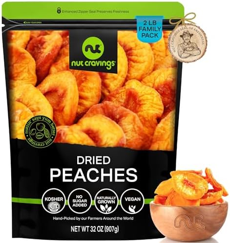NUT CRAVINGS - Dried California Peaches (32oz, 2 LB) No Sugar Added
