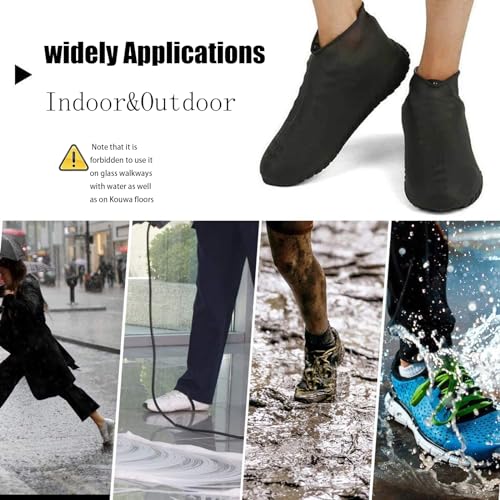 Ahigh Schuhüberzieher wasserdicht,[3 Paare]Zügeregenschutz schuhe für Männer und Frauen,Einweg/Mehrweg Latex-überschuhe mit rutschfesten wasserdicht für Regen,Schneetag,Wüstenstrand,Schlammige Straßen