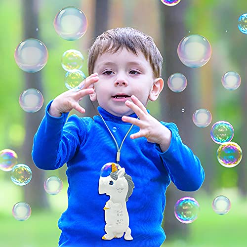 Joyin Unicorn Bubble Wands With Music And Light, Bubble Gun With Bubble Solution, Party Favors, Bubble Wand Maker Machine Blower, Summer Toy, Indoor & Outdoor Activity, Gifts #TOP2