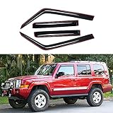 Deebior Side Window Deflector Visor Rain Guard,in-Channel Style Shatterproof Dark Smoke,4pcs Window Shades fit for 2006-2010 Jeep Commander 194117