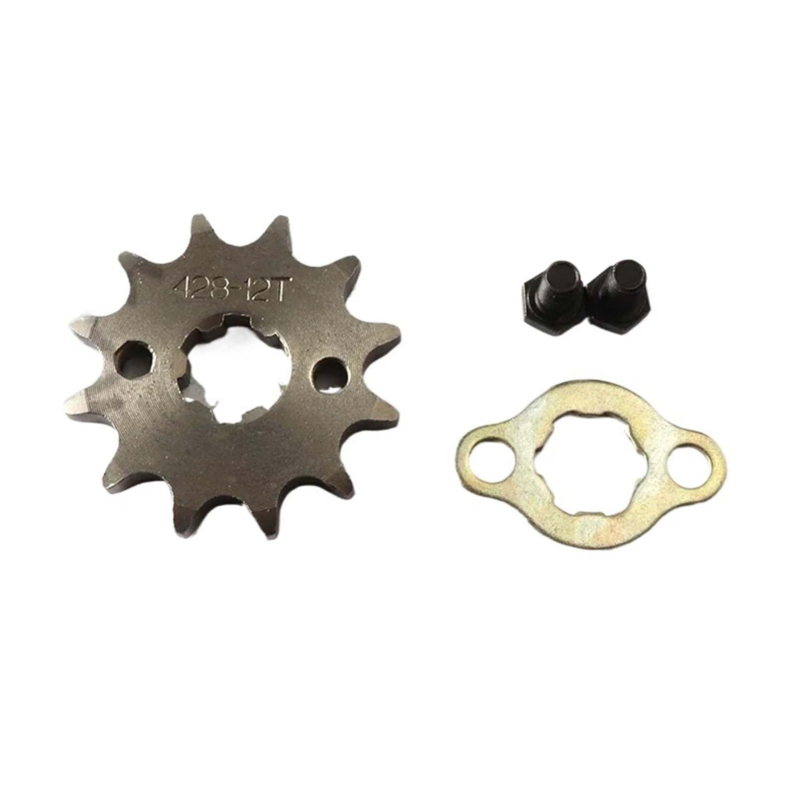 FLFHDUP Motorcycle Sprocket 428# 10T 11T 12T 13T 14T 15T 16T 17T 18T 19T Teeth 17mm 20mm Chain Sprocket With Retainer Plate Lock Chain Sprocket(12T-20mm)