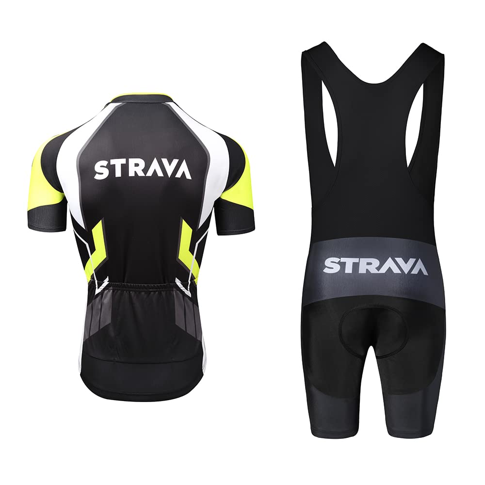 Abbigliamento Ciclismo Set, Completo Ciclismo Uomo Estivo Per Bici Da MTB Con Pantaloncini Imbottiti in Gel Traspirante e Ad Asciugatura Rapida