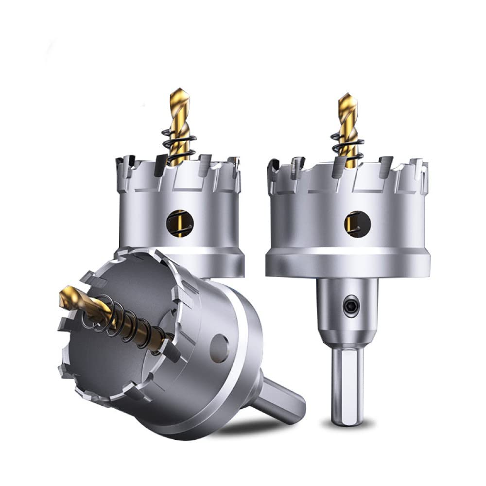 Kit de sierra perforadora TCT para metal 16-100 mm Punta de carburo de tungsteno Agujero Cortador de sierra Broca Metal duro Hierro de acero inoxidable, 100 mm
