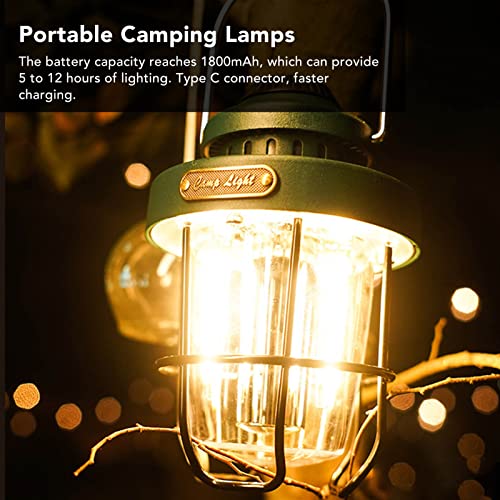 LED キャンプ ランタン、USB 充電式ポータブル サバイバル ランタン 非常用ライト ハリケーン用品 3 つのライト モード IPX4 防水 LED ランタン アウトドア キャンプ サバイバル キット用 (緑) 4枚目