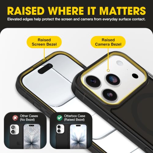 Image of OtterBox iPhone 17 Pro - Symmetry Series Slim MagSafe Case - Black Mist | 3X Military Drop Protection - Slim Pocket-Friendly - Raised Edges - Anchor Points - Camera Control - Non-Retail Packaging
