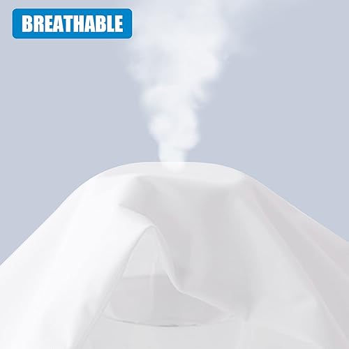 Miniatura 3 de Paquete de 2 fundas de colchón impermeables de tamaño matrimonial, transpirables, silenciosas, refrescantes y lavables a máquina, con bolsillo de 21