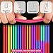 Lallisa 100 Pcs Glow in the Dark Straws Light up Straws Neon Drinking 8 Inch Multicolor Reusable Plastic tube for Glowing Party Supplies Party Favors