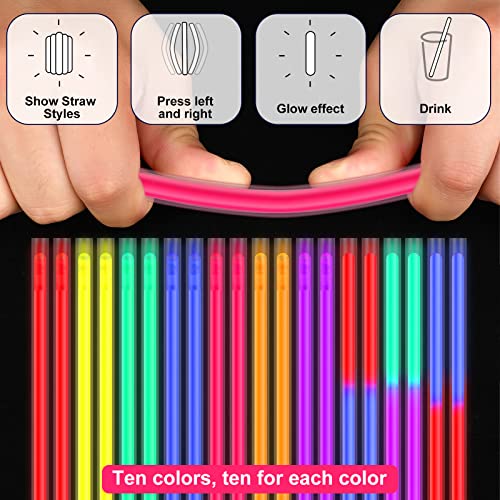 Pitillos luminosos reutilizables multicolor 100 piezas miniatura 4