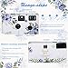 Kanayu 10 Pack Disposable Camera for Wedding Floral 35mm Single Use Film Camera with Flash One Time Use Camera for Anniversary Concert Travel Camp Party Supply Gift Honeymoon(Blue Poppy)